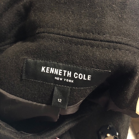 Kenneth cole black fencer melton wool blend wrap coat NO OFFERS - Picture 10 of 10